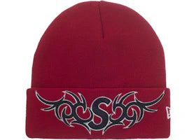 Supreme New Era Tribal S Logo Beanie Red