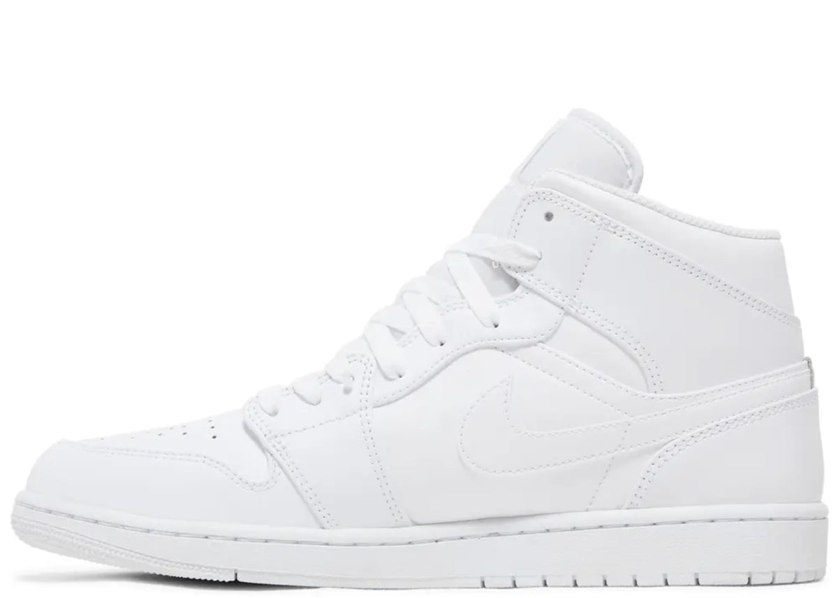Jordan 1 Mid Triple White