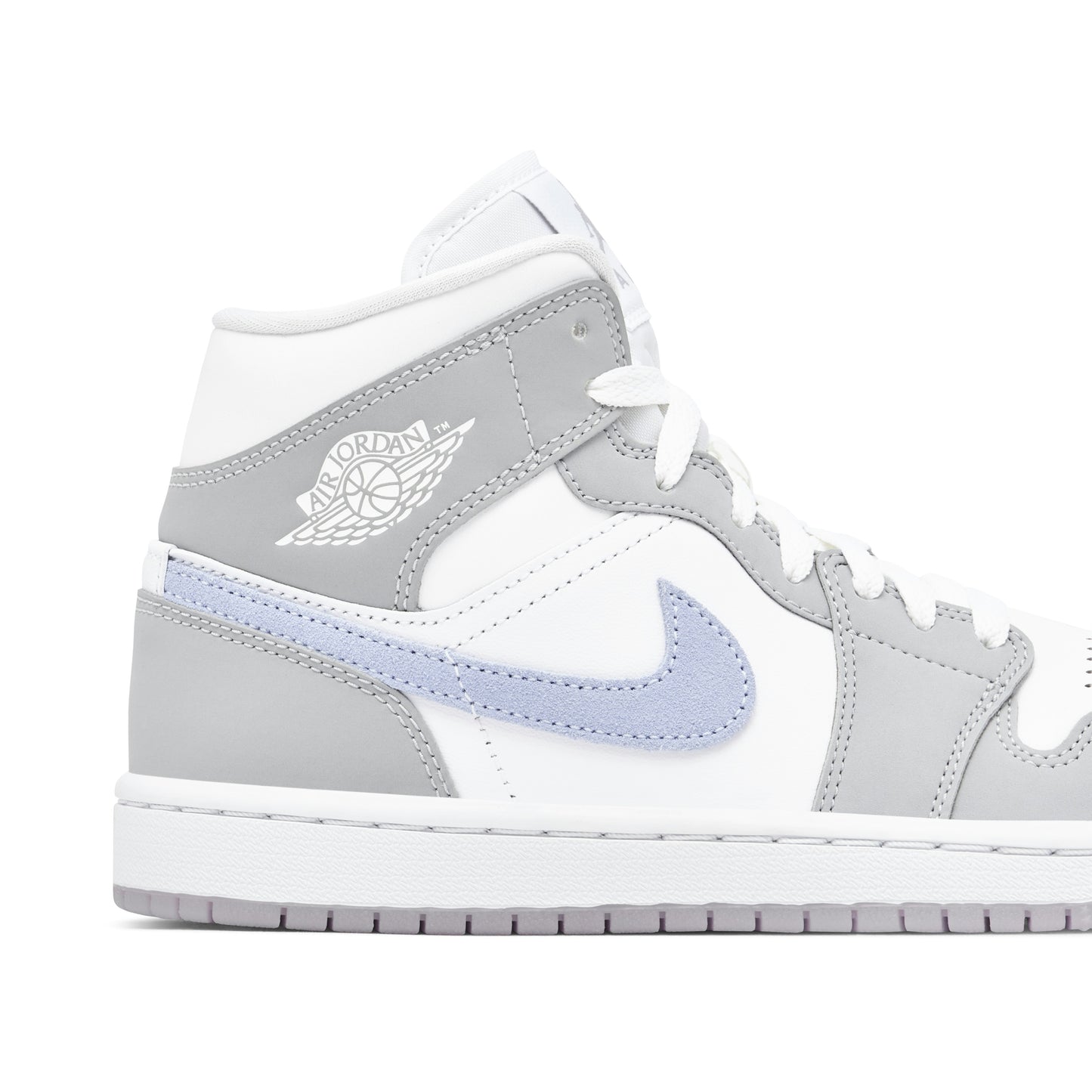 Air Jordan 1 Mid Wolf Grey Aluminum Blue (Women's)