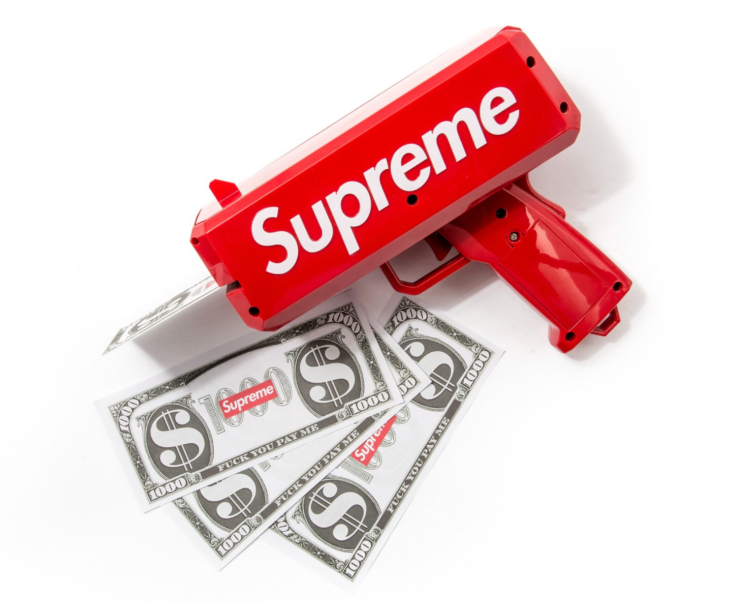 Supreme Cash Cannon Money Dollar Toy Plastic Gun Red (SS17)