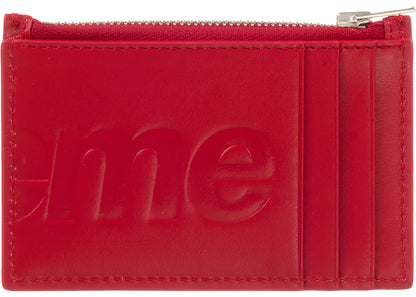 Supreme Leather Zip Card Holder Red