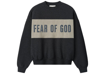 Fear of God Essentials Cropped Relaxed Panelled Sweatshirt Iron Grey Heather/ Seal Heather