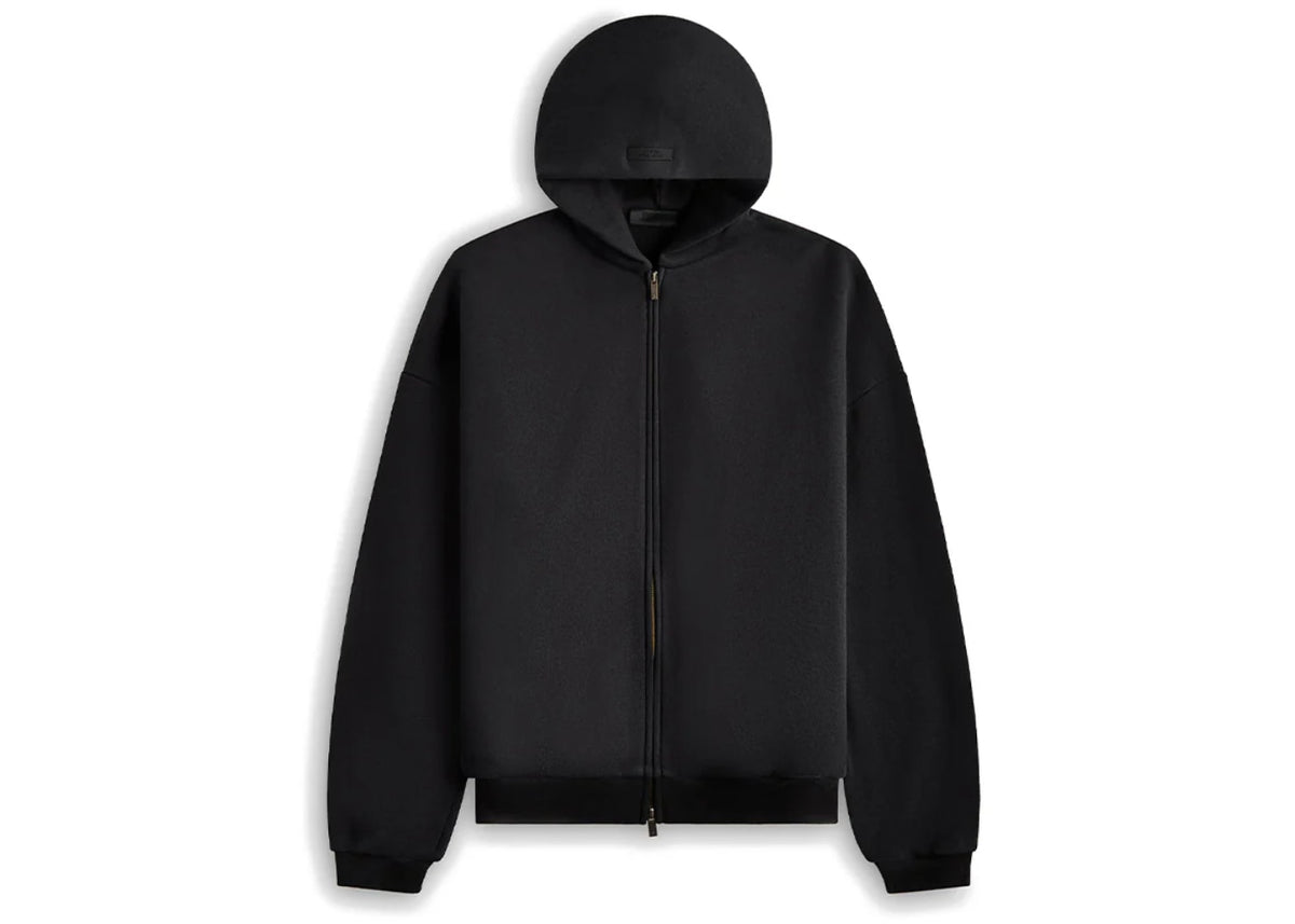 Fear of God Essentials Heavy Fleece Full Zip-up Hoodie Black
