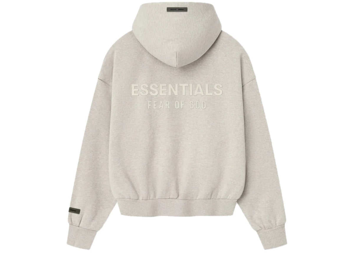 Fear of God Essentials Fleece Zip Up Hoodie Heather Stone