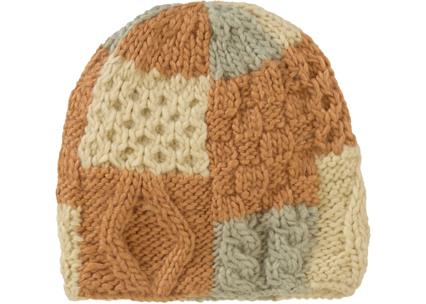 Supreme Block Knit Beanie Tan