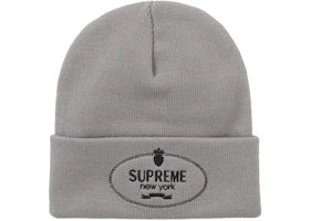 Supreme Crest Beanie Grey