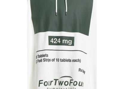 424 FourTwoFour Graphic Print Cotton Hoodie White Cream
