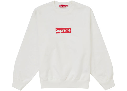 Supreme Washed Box Logo Crewneck White