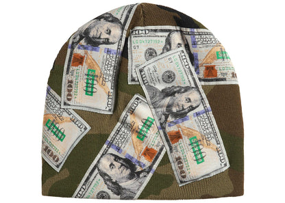 Supreme Money Beanie Woodland Camo Green