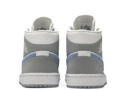 Air Jordan 1 Mid Wolf Grey Aluminum Blue (Women's)