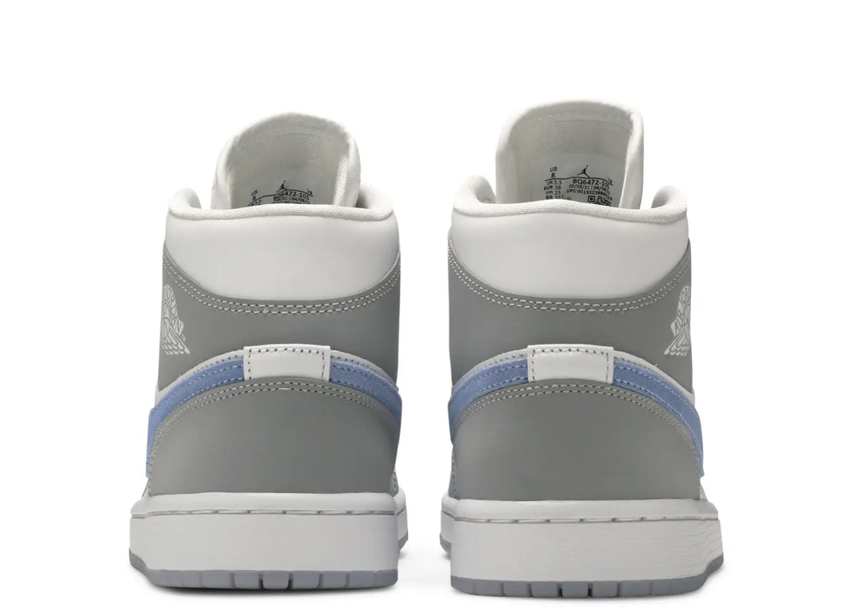 Air Jordan 1 Mid Wolf Grey Aluminum Blue (Women's)