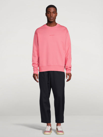 Marni logo organic cotton sweatshirt pink candy