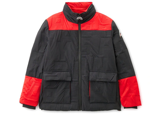 Sprayground Spray Down Quilted Color Block Jacket Black Red