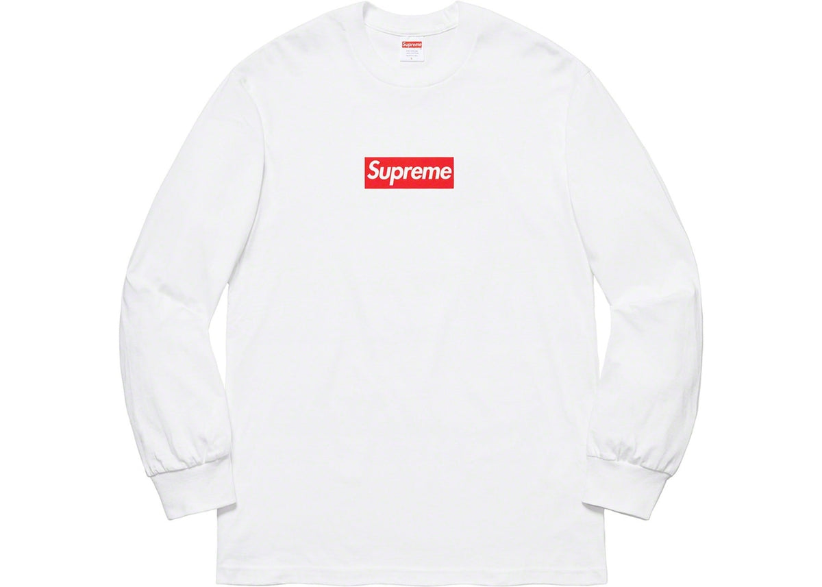 Supreme Red Box Logo LS Long-sleeved tee White