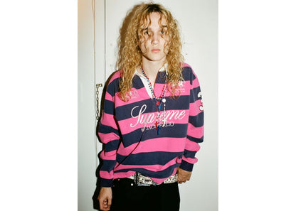 Supreme La Martina Jacob & Co Rugby Long Sleeve Polo Stripe Pink