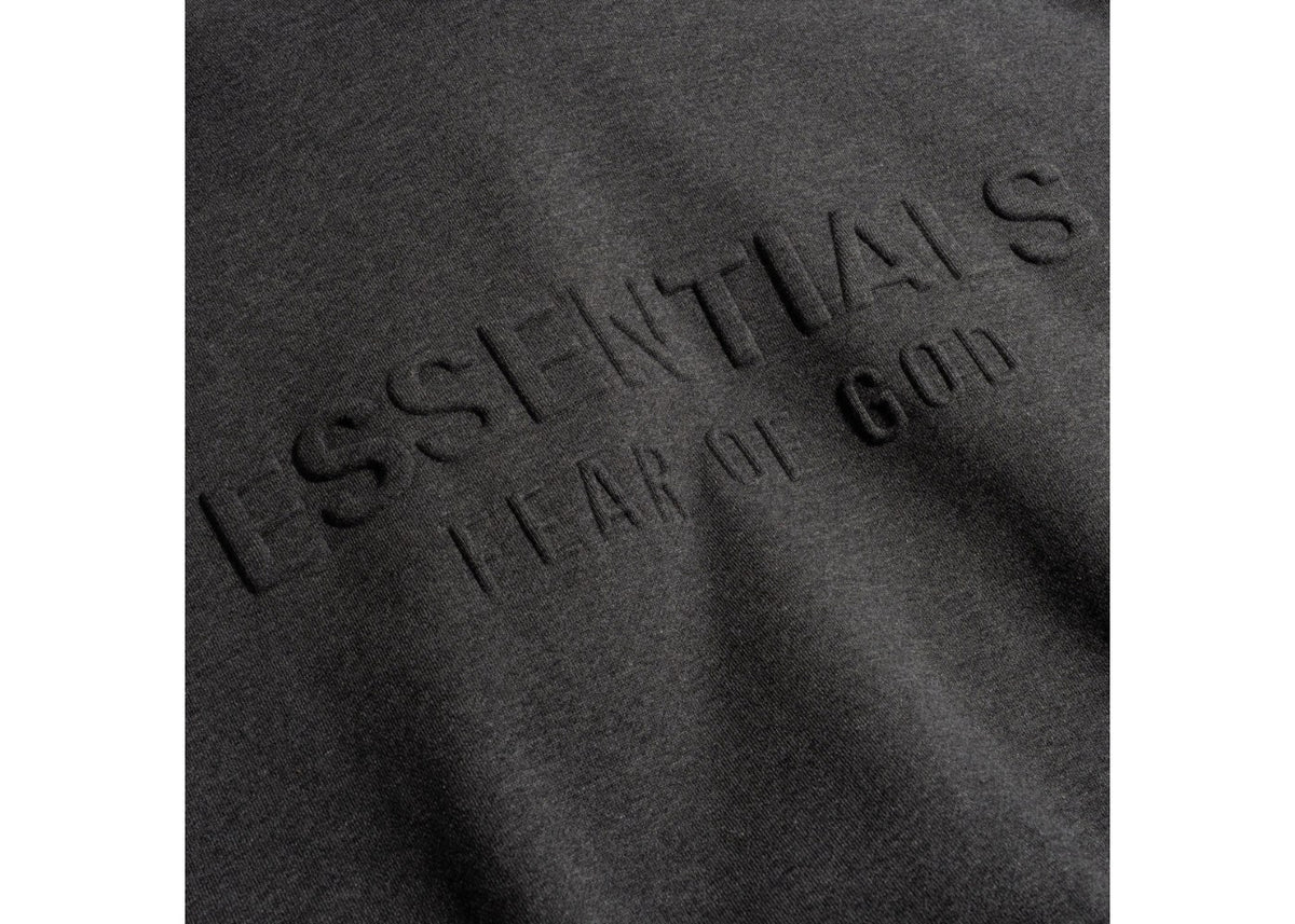 Fear of God Essentials Embossed Essentials Classic Hoodie Charcoal Heather Black