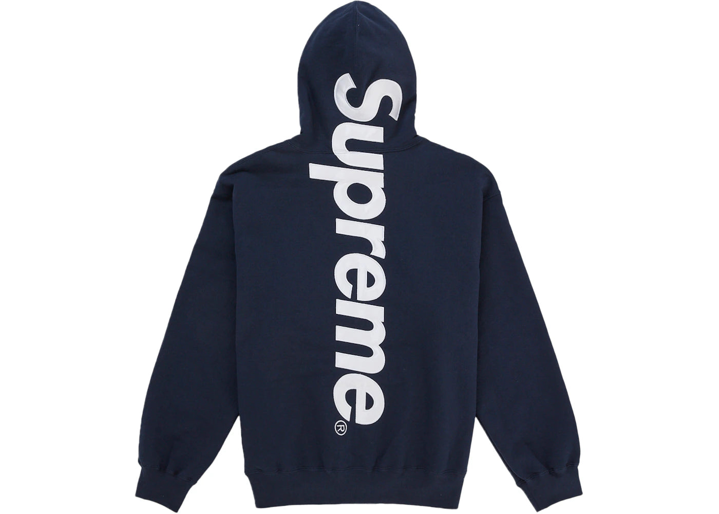 Supreme Satin Applique Hooded Sweatshirt (SS26) Washed Navy