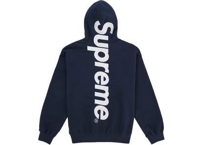 Supreme Satin Applique Hooded Sweatshirt (SS26) Washed Navy