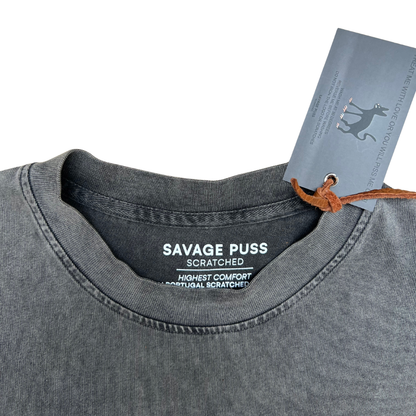 Savage Puss™ vintage heavy longsleeve T-shirt gray