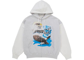 Supreme MM6 Maison Margiela Eagle Zip Up Hooded Sweatshirt White