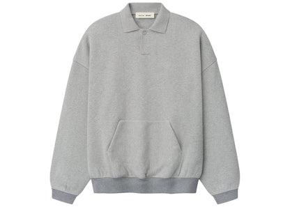 Fear of God Essentials Signature 90's Polo Sweatshirt Heather/Dark Concrete Heather