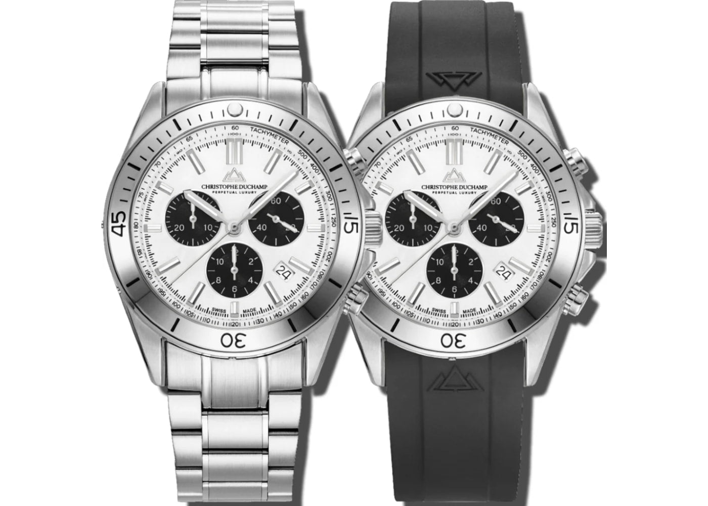 Christophe Duchamp Stratos - White Dial & 316L Stainless Steel & FKM Rubber Strap CD8701-01