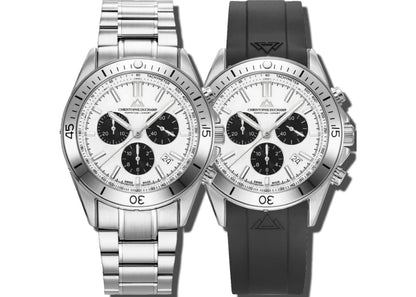 Christophe Duchamp Stratos - White Dial & 316L Stainless Steel & FKM Rubber Strap CD8701-01