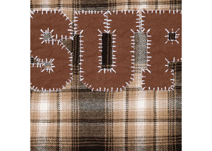 Supreme Appliqué Hooded Flannel Shirt Brown