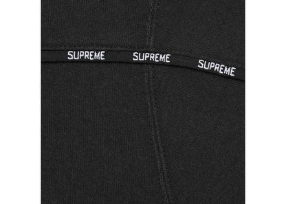 Supreme Piping Zip Up Hooded Sweatshirt Black