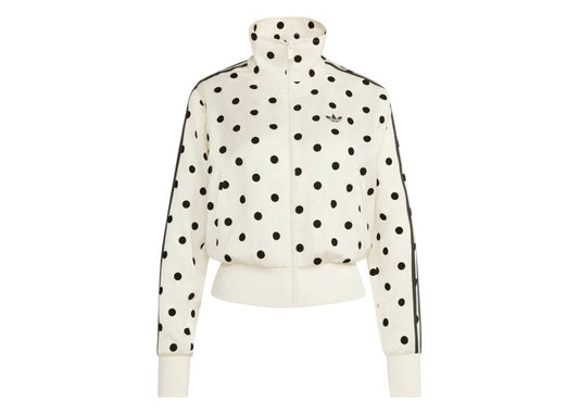 adidas Women's Satin Polka Dots TT Track Jacket Off White