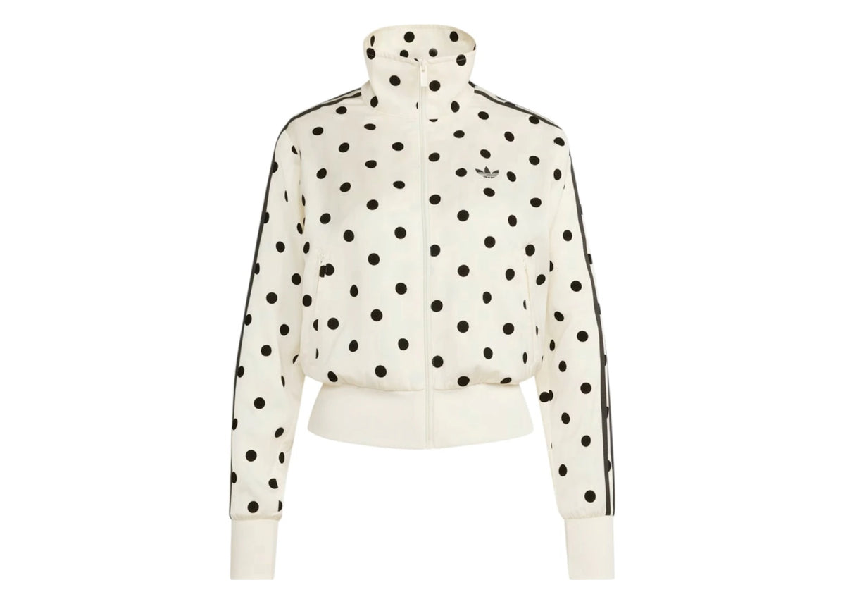 adidas Women's Satin Polka Dots TT Track Jacket Off White