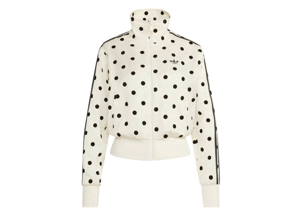 adidas Women's Satin Polka Dots TT Track Jacket Off White