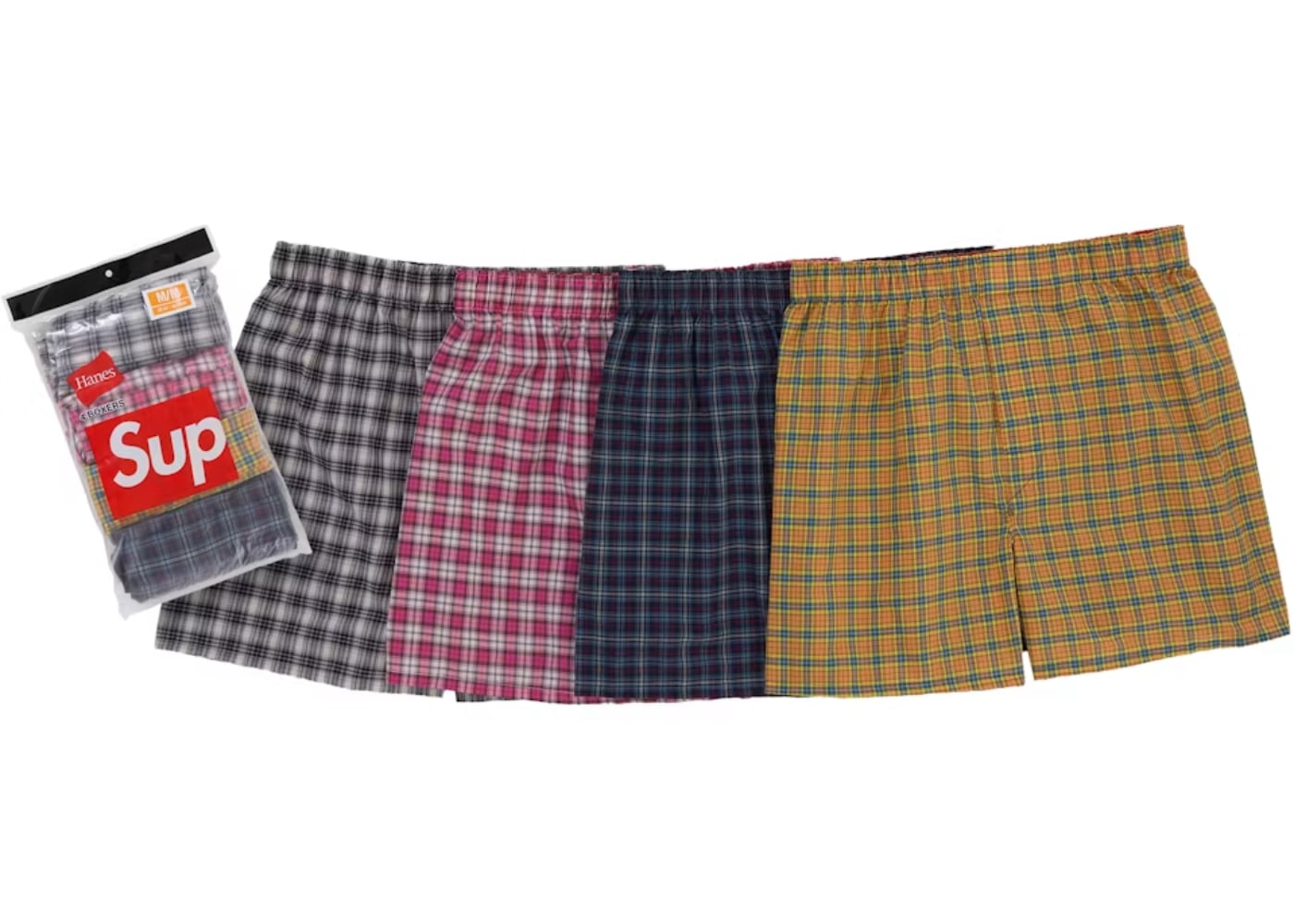 Supreme Hanes Plaid Boxers (4 Pack) Multicolor