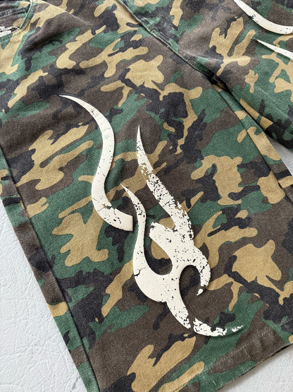 Chew Forever 3D Tribal 5 Pocket Canvas Denim Jorts Shorts