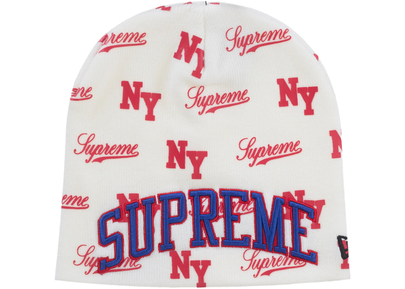 Supreme New Era Monogram Beanie White