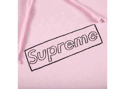 Supreme KAWS Chalk Logo Hoodie Light Pink