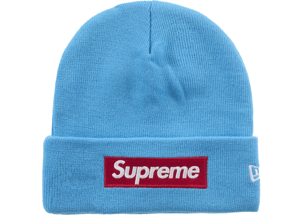 Supreme New Era Box Logo Beanie (FW25) Cyan