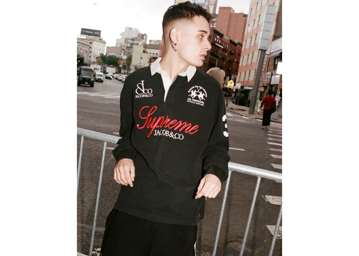 Supreme La Martina Jacob & Co Rugby Long Sleeve Polo Black