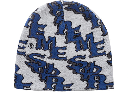 Supreme Slanted Gothic Outline Beanie White/Blue