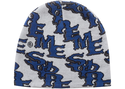 Supreme Slanted Gothic Outline Beanie White/Blue