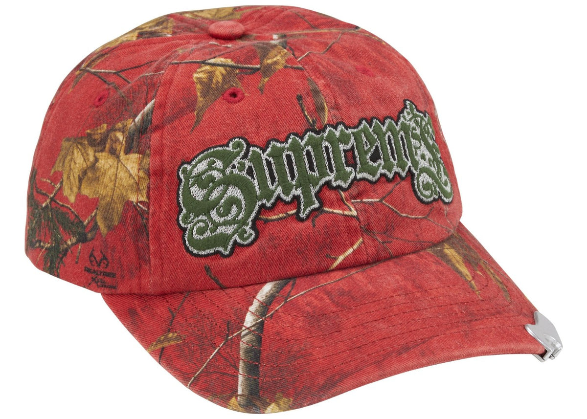 Supreme Bottle Opener 6-Panel Hat Cap Realtree Xtra Red Camouflage