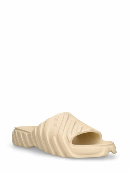 Off White Exploration Angora Rubber Slide Sandals