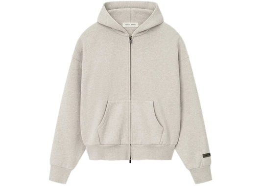 Fear of God Essentials Fleece Zip Up Hoodie Heather Stone Grey