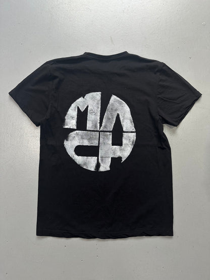 Mach Designs Damaged Iconic White Logo Tshirt Black
