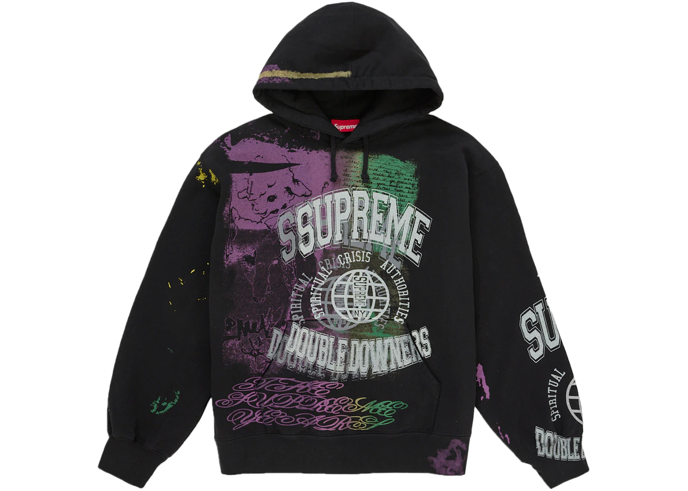 Supreme Overprint Hooded Sweatshirt Black