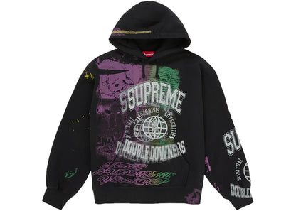 Supreme Overprint Hooded Sweatshirt Black