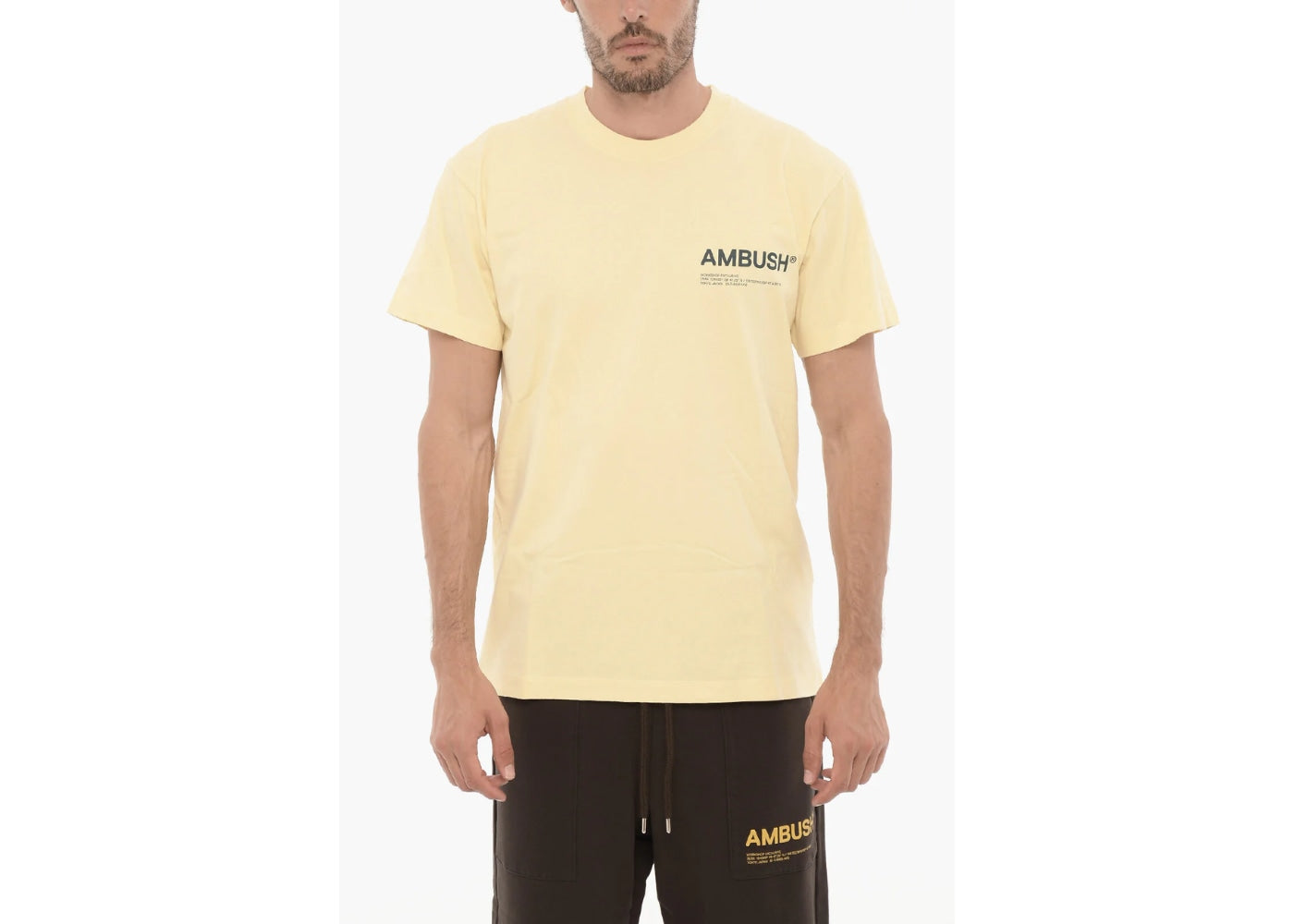 Ambush Solid Printed Logo T-Shirt Yellow
