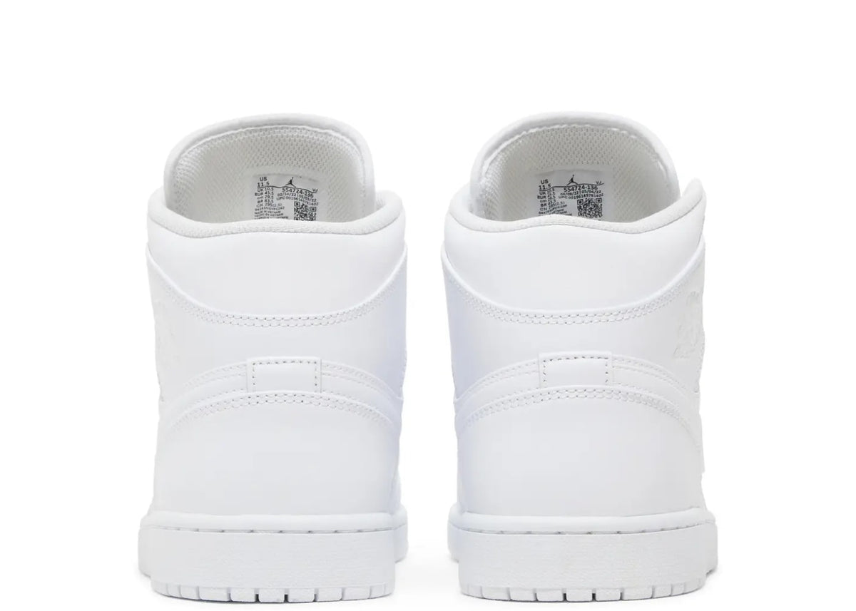 Jordan 1 Mid Triple White