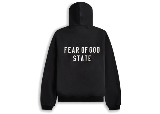 Fear of God Essentials Heavy Fleece Full Zip-up Hoodie Black