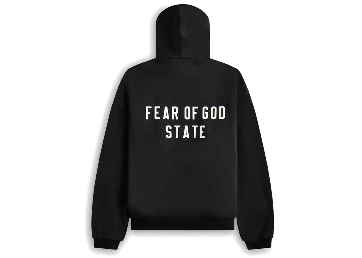 Fear of God Essentials Heavy Fleece Full Zip-up Hoodie Black